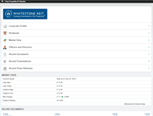 Tablet Screenshot of ir.whitestonereit.com